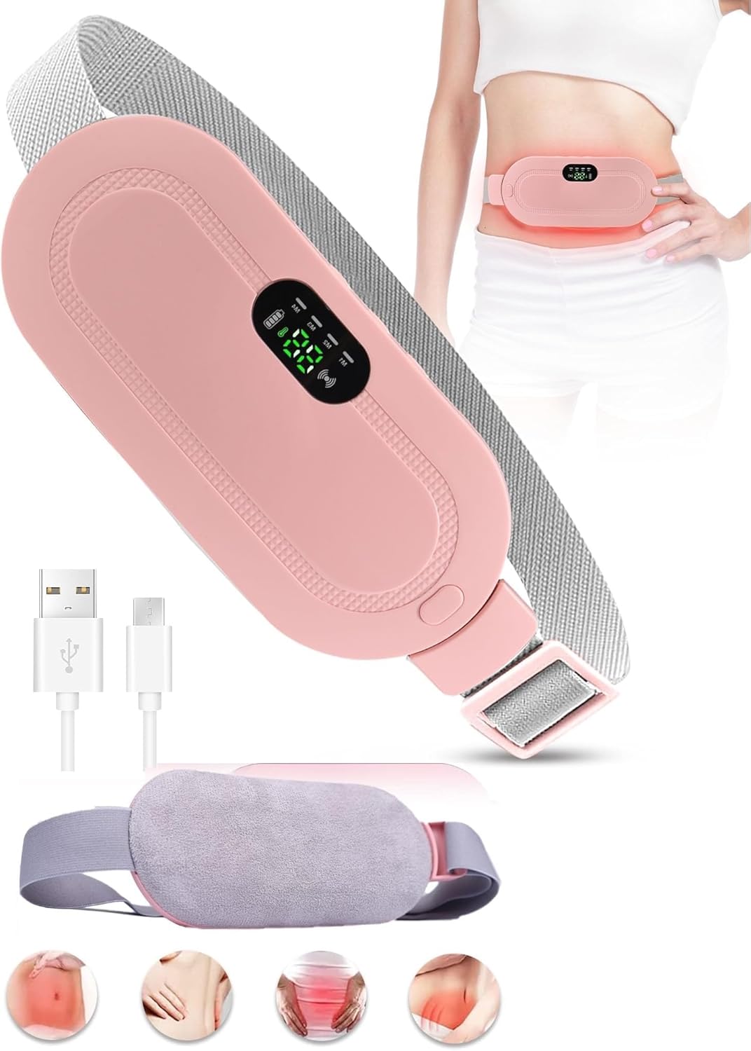 Period Cramp Relief Massager with Heat Therapy