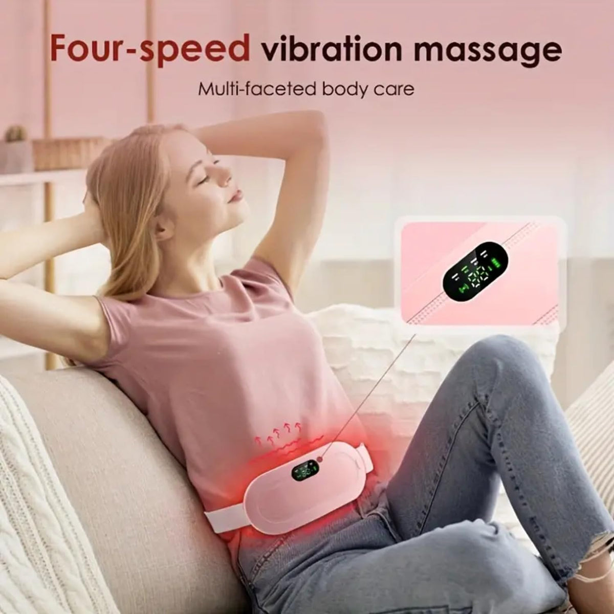 Period Cramp Relief Massager with Heat Therapy